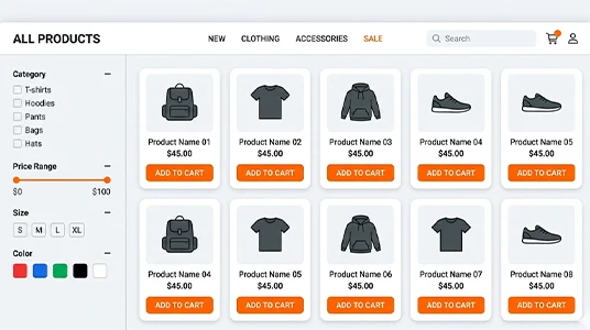 Tienda en línea y e-commerce: catálogo de productos, carrito y checkout optimizado para empresas