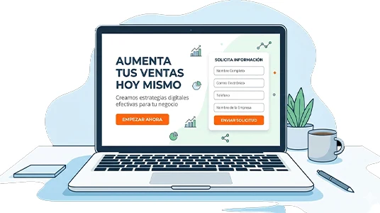 Landing page de conversión: página de aterrizaje optimizada para leads con CTA y formulario