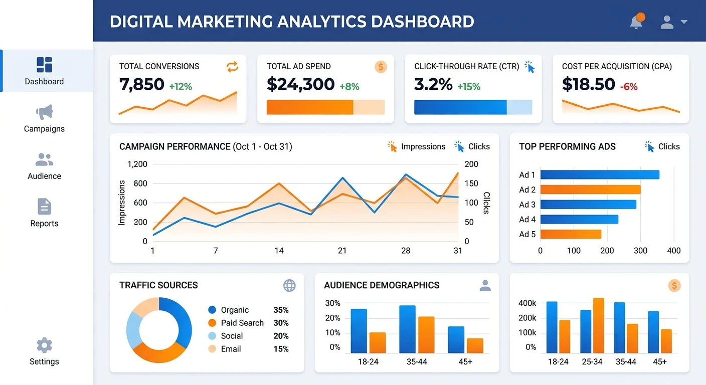 Servicio de publicidad digital: campañas en Google Ads y Meta Ads orientadas a conversiones