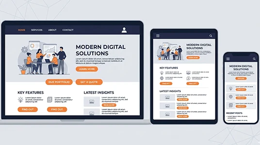 Sitio web corporativo responsivo: diseño profesional para empresas con enfoque en rendimiento y SEO técnico